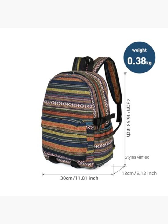 Vintage Boho Ethnic Backpack Purse with Adjustable Shoulder Strap main image 6